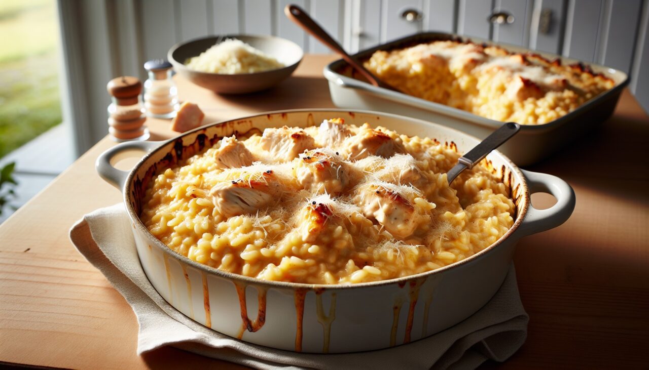 Kana Ja Parmesaani Risotto Uunissa