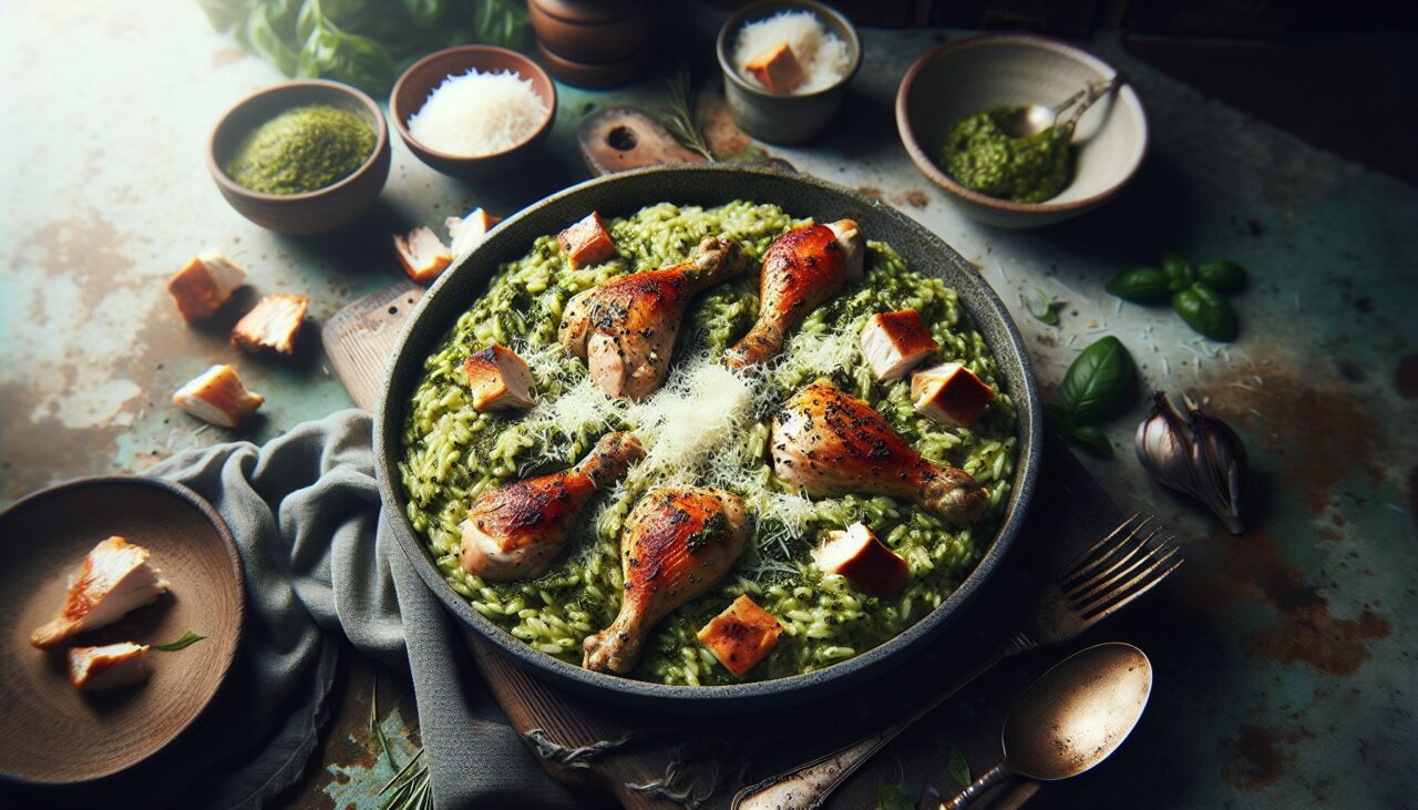 Kana Ja Pesto Risotto Uunissa