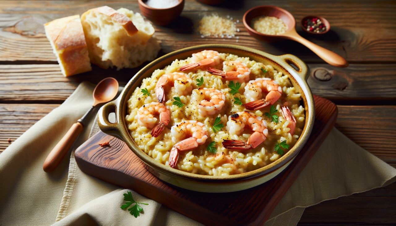 Katkarapu-risotto Uunissa