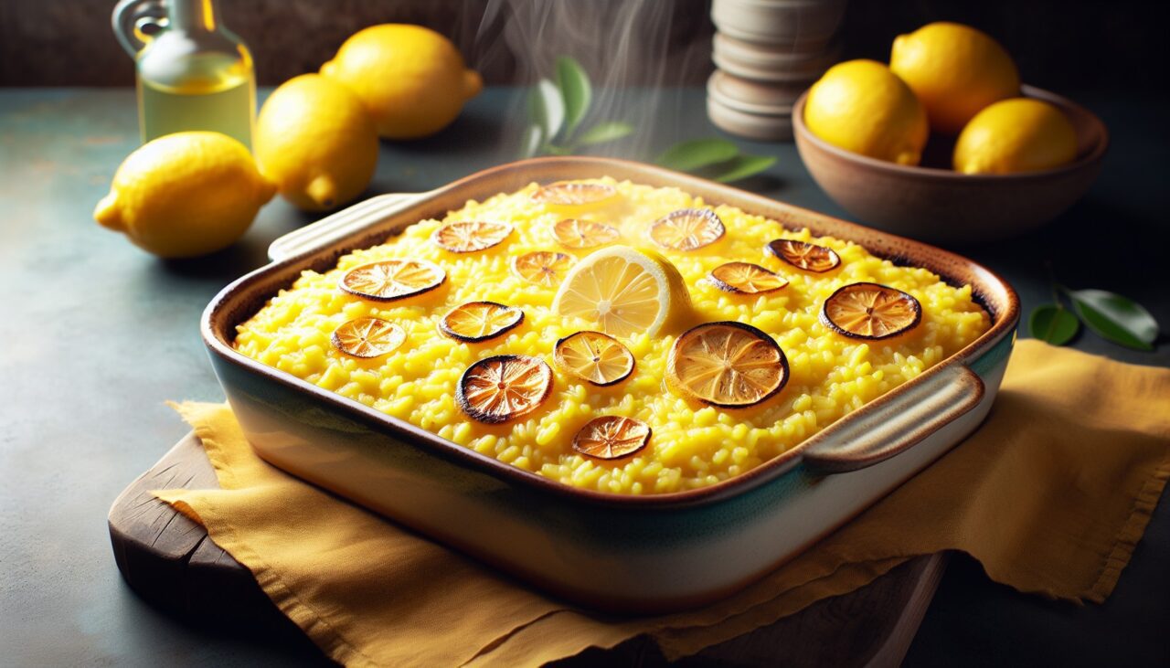 Limoncello-risotto Uunissa